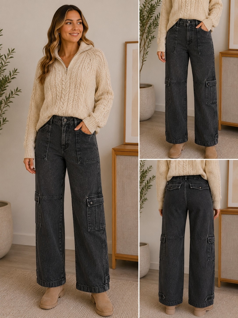 We The Free Black Denim Waistband Detail